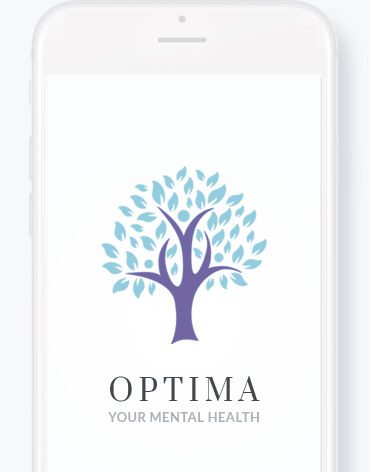 Logo of a stylized tree with blue leaves and purple trunk. Logo of a stylized tree with blue leaves and purple trunk.