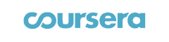 Coursera logo with blue text and a stylized letter C. Coursera logo with blue text and a stylized letter C.