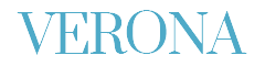 Logo with the word 'VERONA' in blue serif font. Logo with the word 'VERONA' in blue serif font.